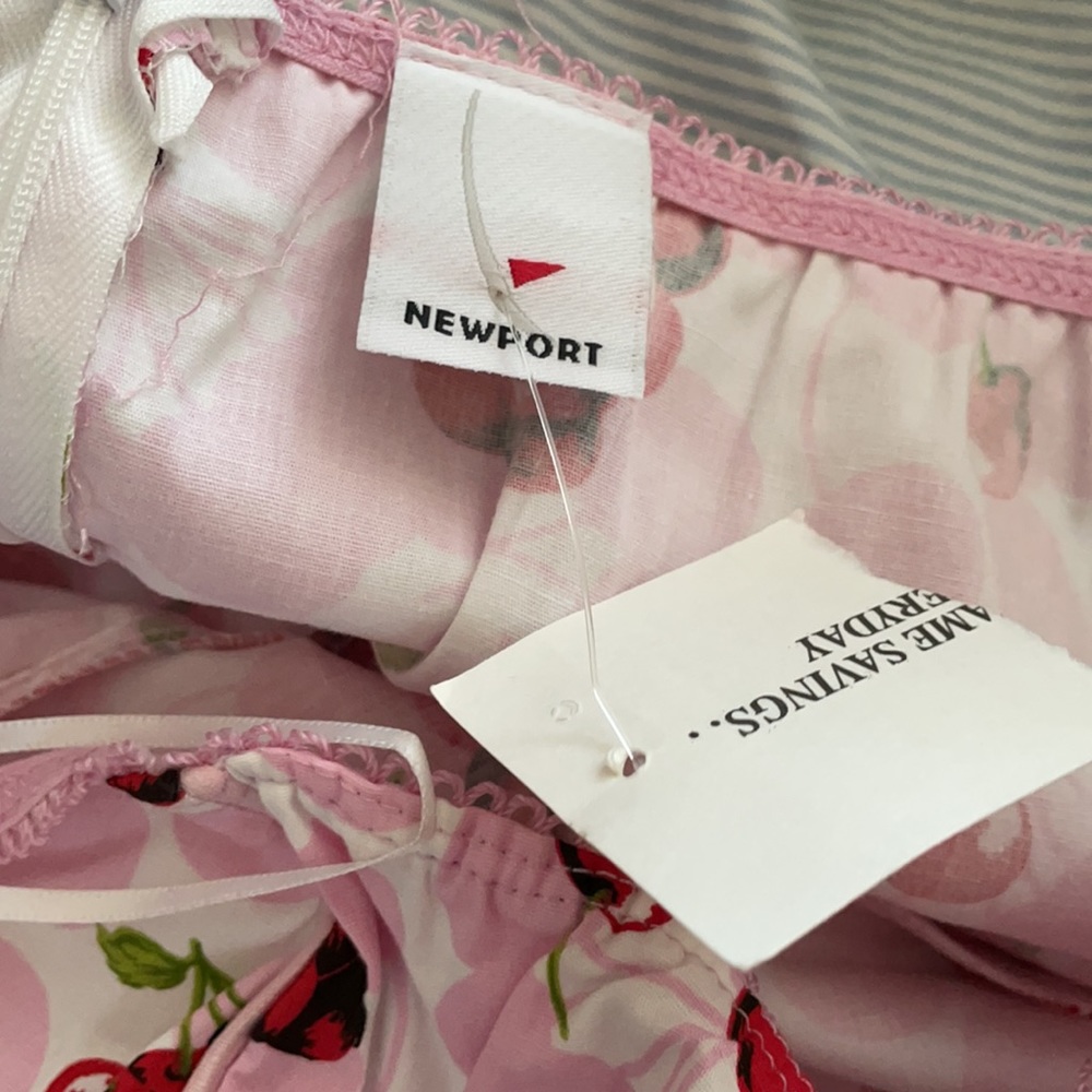 NWT NEWPORT S-M Cherry🍒 dress pink red sweetheart - Picture 3 of 4